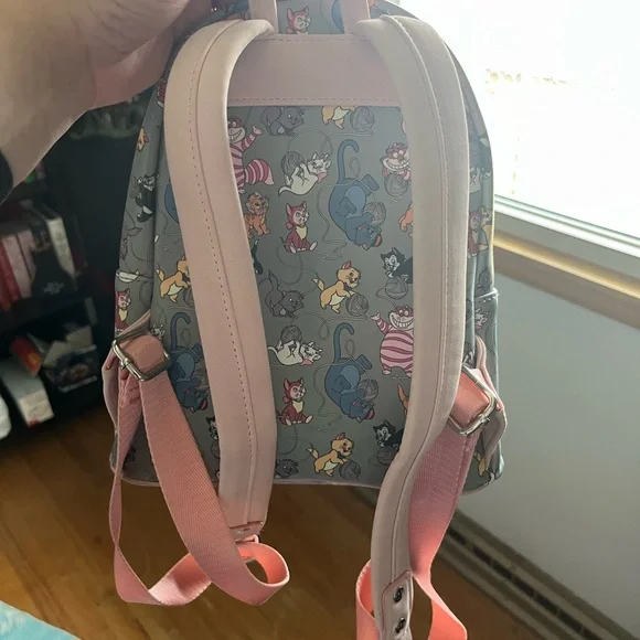 Loungefly Gray and Pink Disney Cats Backpack - Picture 3 of 5